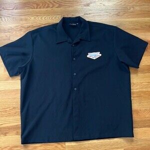 Steady Customs 3XL Black Las Vegas Button Down 100% Polyester Shirt